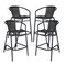Merrick Lane Lille Set of Four Restaurant Style Barstool with PE Rattan Seat for Indoor/Outdoor Use